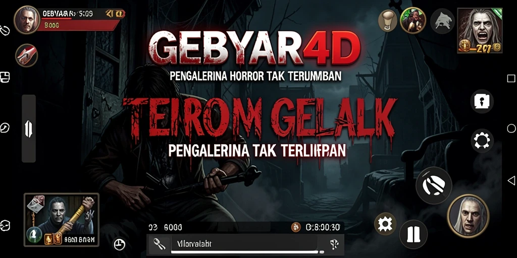 Gameplay GEBYAR4D yang menegangkan dengan suasana horror yang mencekam.