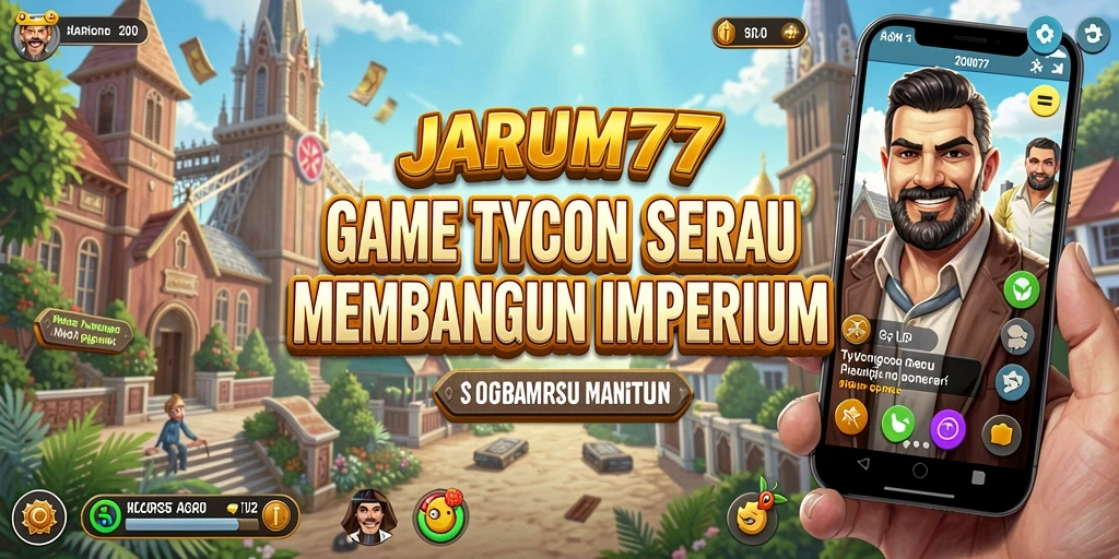 Tampilan gameplay JARUM77 yang menarik dengan unsur Tycoon.