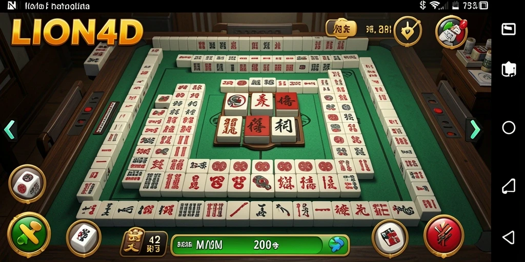 Tampilan gameplay seru dari LION4D yang menantang strategi Mahjong.