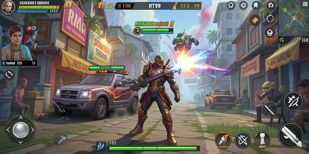 Tampilan gameplay yang seru dan taktis dalam RT99.